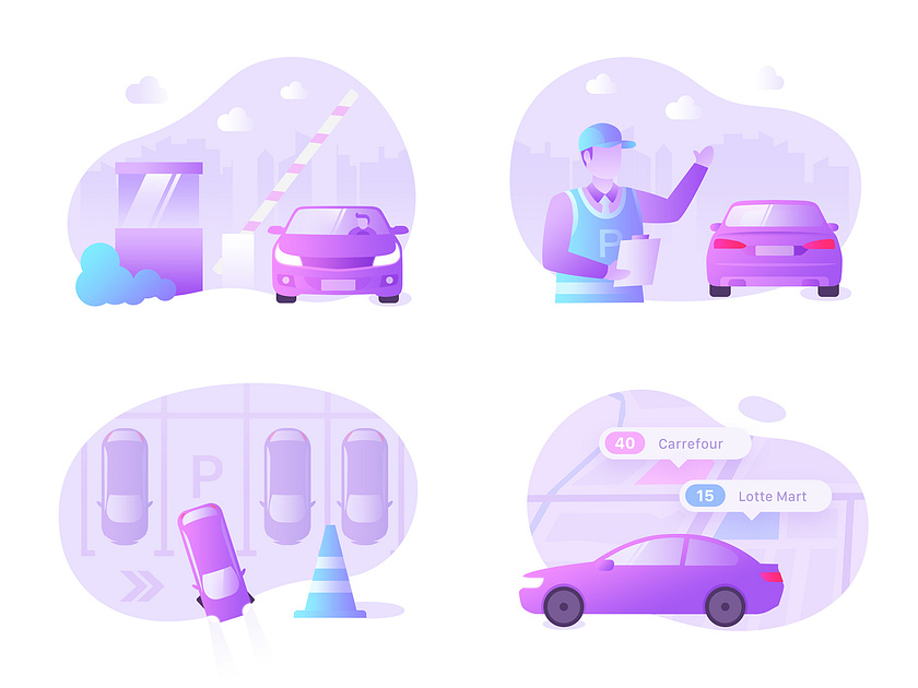 Parking App illustration by Joker on Dribbble