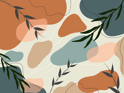 Abstract Plant Pattern abstarct digital art graphic design illustration leaf leaves nature procreate vector