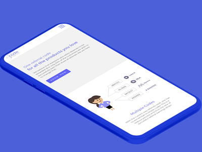 OneCode Mobile Website adobe xd landing page launch page launch website mobile website onecode single referral code
