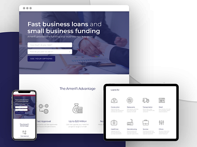 Amerifi - Responsive Website business app design finance app illustration landing page loans logo redesign responsive design revamp startups ui ux uidesign uiuxdesign united states uxdesigner web desgin