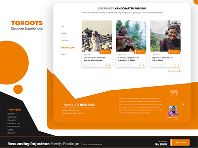 ToRoots Experiences - Web Design