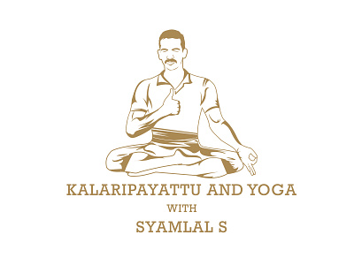 Logo for kalaripayattu and yoga art branding caricature illustration kalari logo martialarts portrait vector