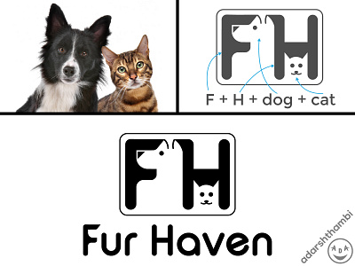 logo for pet shop art branding dog cat fh fh logo graphic design illustration logo logo design minimal pet logo pet shop pet shop logo vector