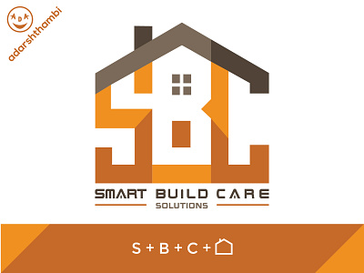 Logo for smart build care art brand branding builders bulder logo construction construction logo design designer graphic design home house illustration india lettermark logo minimal minimalist sbc vector