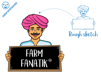 caricature logo design for Farm Fanatik adarshthambi art artist brand branding caricature caricature logo cartoon cartoon logo design digital art fanatic farm farmer illustration logo logo designer india vector vector art