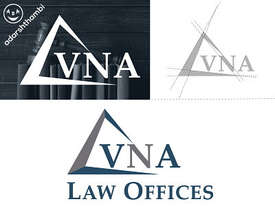 Logo design for VNA Law Offices adarsh thambi adarshthambi advocate advocate logo branding design graphic design illustration law law firm law logo lawer lawer logo logo logo designer india logo designer kerala minimal vector vna vna logo