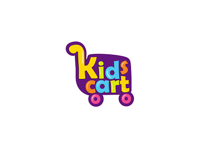 Kids cart logo branding cart cartoon color cool illustration kids letter logo typogaphy vector