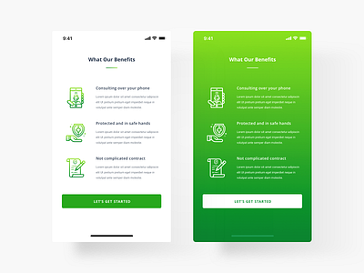 Mobile Version Benefits Section of Insurance Service icon illustration landing page mobile website