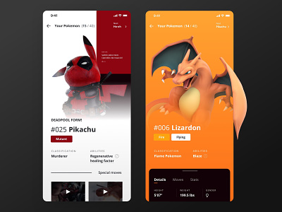 Exploration Mobile Pokedex :D detail mobile orange pokemon