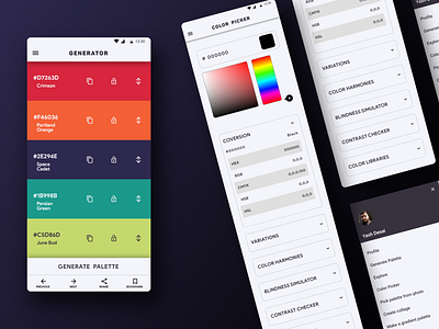 Daily UI Challenge #60 - Color picker app daily 100 challenge daily ui daily ui 060 dailyui dailyuichallenge design dribbble minimal mobile ux ui uidesign ux ux design uxdesign uxdesigner uxui