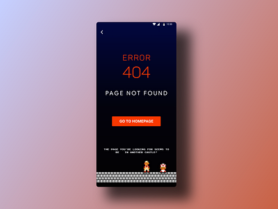 Daily UI Challenge #8 - 404 page (Mobile Version)