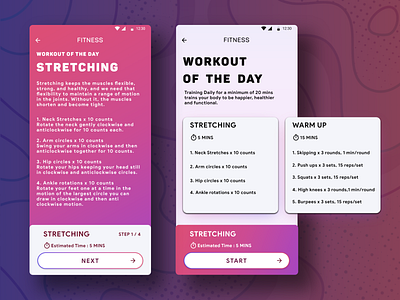 Daily UI Challenge #62 - Workout of the Day daily 100 challenge dailyuichallenge minimal ui uidesign ux ux design uxdesign uxdesigner uxui