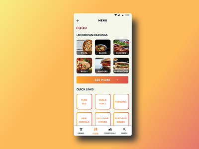 Daily UI Challenge #43 - Food Drinks Menu app daily 100 challenge daily ui dailyui dailyuichallenge design minimal ui uidesign ux uxdesign