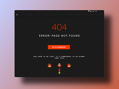 Daily UI Challenge #8 - 404 page (Tablet Version) app daily 100 challenge daily ui dailyui dailyuichallenge design minimal ui uidesign ux uxdesign