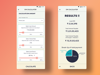 Daily UI Challenge #36 EMI Calculator