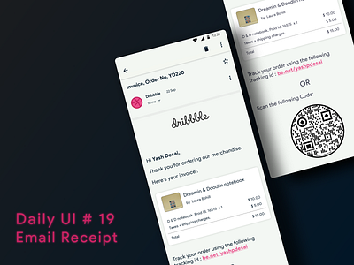 Daily UI Challenge #19 Email Receipt