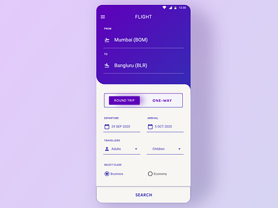 Daily UI Challenge #68   Flight Search