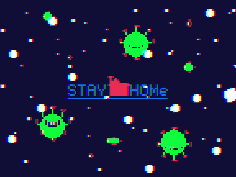 Stay At Home animation coronavirus pixel art stayathome