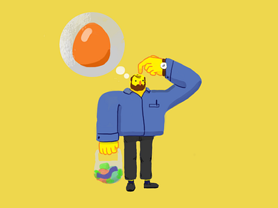 What Did I Forgot beardman daily life eggs grocerys illustration keys life photoshop