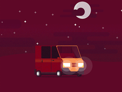 Night in the van moon night sky van