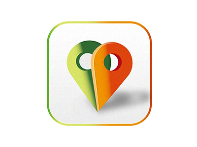 Meet Up app green heart icon ios location maps orange