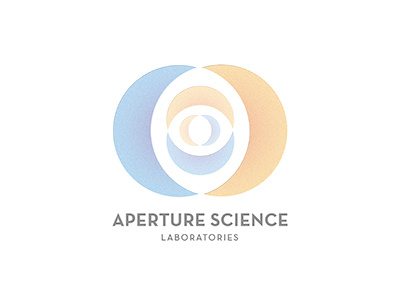 Aperture Science Laboratories blue corporate eye game gaming logo moon orange