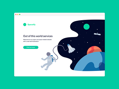 An Out of This World Website astronaut design flat icon icons illustration planet planets space stars