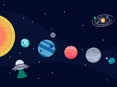 The Galaxy astronaut design flat icon icons illustration planet planets space stars