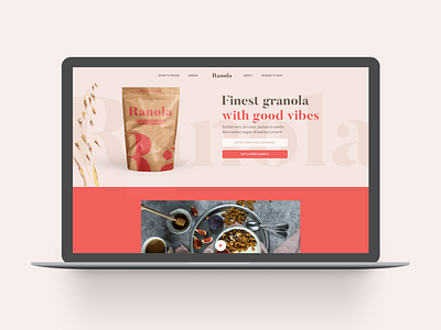 Landing page for granola landing page typography web design