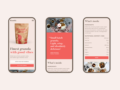 Ranola mobile layouts, part one landing page responsive design typography web design