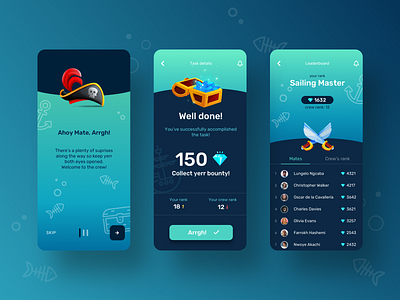 Pirate's quest - task manager done differently android app design game gamification icon illustration ios iphone mobile ui pirates task manager ui