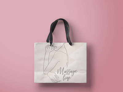 Shopping Bag Brand Concept for massage company line ai logo ai web design branding design illustration logo logo design logotype massage massage logo typography vector
