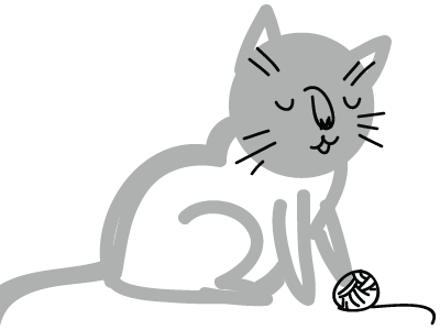 Happy Cat Sketch brush digital illustration ink process sketch tuesday bassen