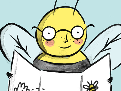 Bee Map bee brush digital illustration ink tuesday bassen