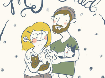 Family Portrait for Meg and Brad pt. 2 brush digital ghostly ferns illustration ink meg lewis
