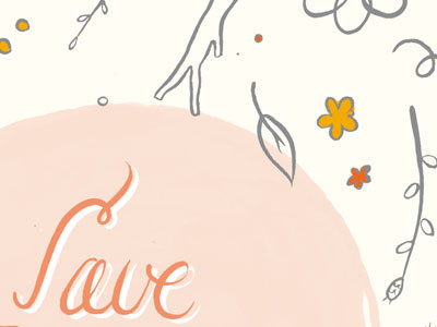 Save-the-Date color variation brush digital illustration lettering wedding