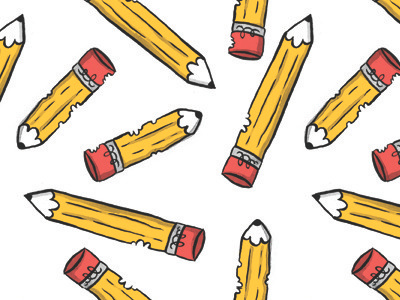 Pencil Pattern digital illustration ink pattern pencils tuesday bassen wash