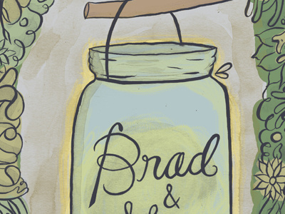 Brad & Meg Wedding Invite illustration invite tuesday bassen typography wedding