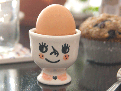 Blinking Egg Cup animated gif ceramic egg cup illustration painting tuesday bassen