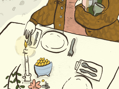 Dinner Party. brush cute digital illustration ink serene sweet tuesday bassen women