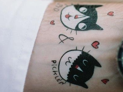 Wedding Tattoos! cats illustration temporary tattoos wedding