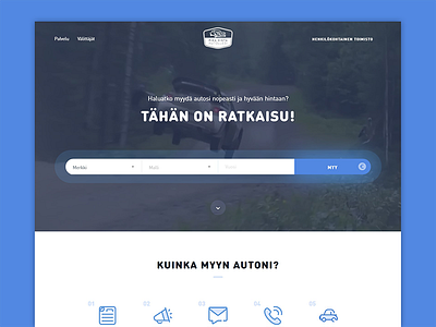 Pika Hinta Autollesi ad auto car dealer finland flat icons kit landing ui ux