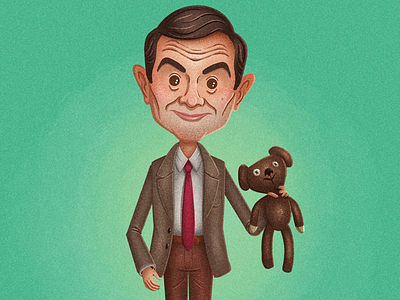 Mr.Bean illustration mr. bean photoshop procreate rowan atkinson teddy teddy bear