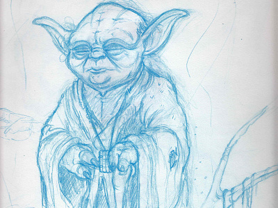 Yoda and the Force - Sketch comic fanart illustration scifi sketch space starwars yoda