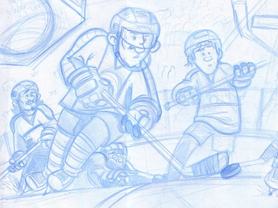 Hockey night! - Sketch cartoon comics hockey illustration playoffs sketch