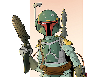 Boba Fett - Colors boba fett cartoon colors drawing illustration sketch star wars villain