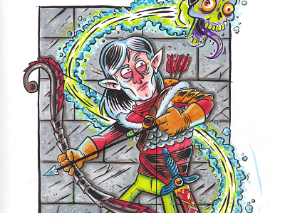 Dungeon - Archer archer cartoon dnd dungeons and dragons illustration marker