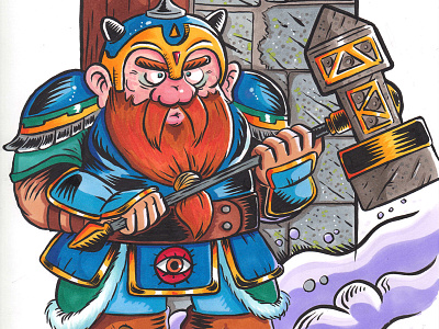 Dungeon Heroes : Dwarf cartoon dnd dungeon dungeons and dragons dwarf illustration markers traditional