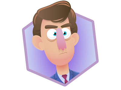 Mr.Face badge cartoon colors face icon illustration illustrator