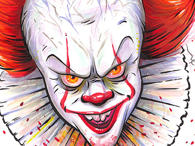 Pennywise 2017 copic copicmarkers illustration it pennywise prismacolor